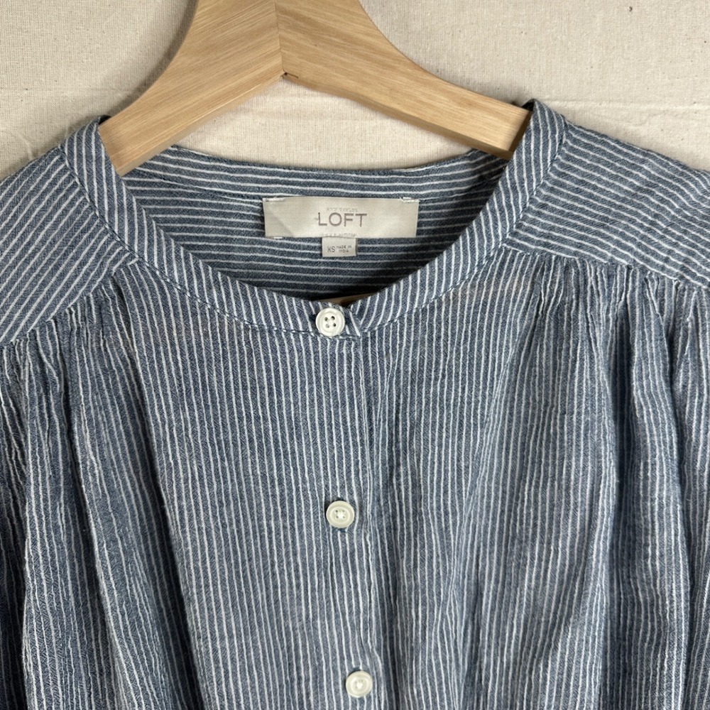 Ann Taylor Loft Striped‎ Button Down Mini Dress s… - image 4